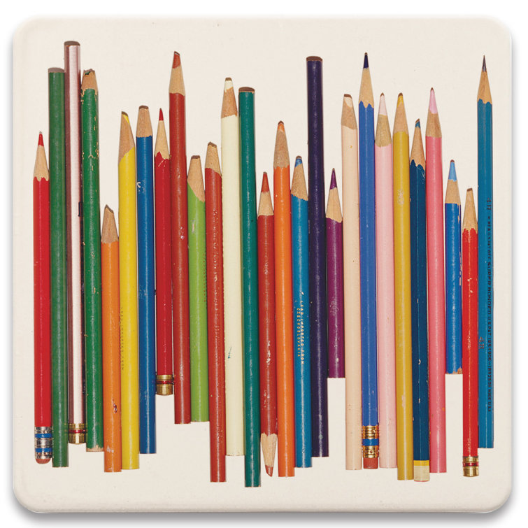 Latitude Run® Colored Pencil Tabletop Coaster Wayfair